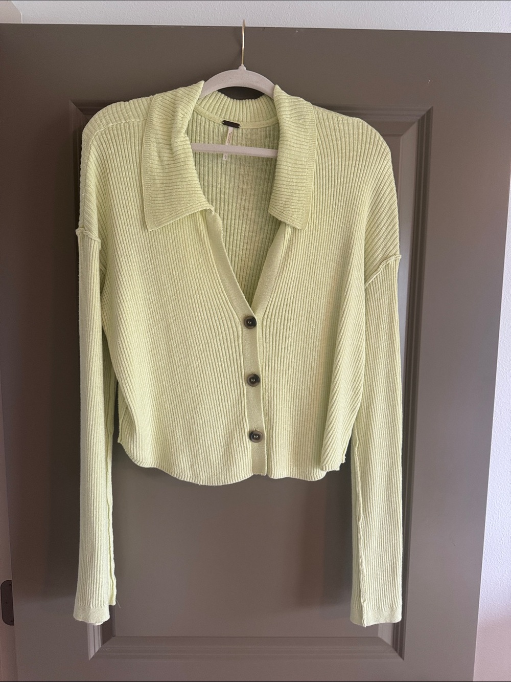 Free People Ribbed Button-Up Women's Sweater